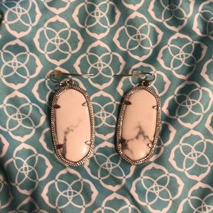 White and gray Kendra Scott earrings